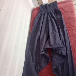 2 in 1 Cotton Maxi Harem Trouser and Bandeau Jumpsuit navy blue size L